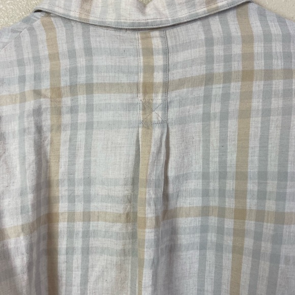 prAna Beige Plaid Button Down Flannel - Picture 7 of 8